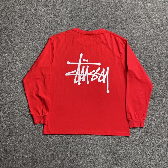 StussyLong Sleeve T-Shirt in red